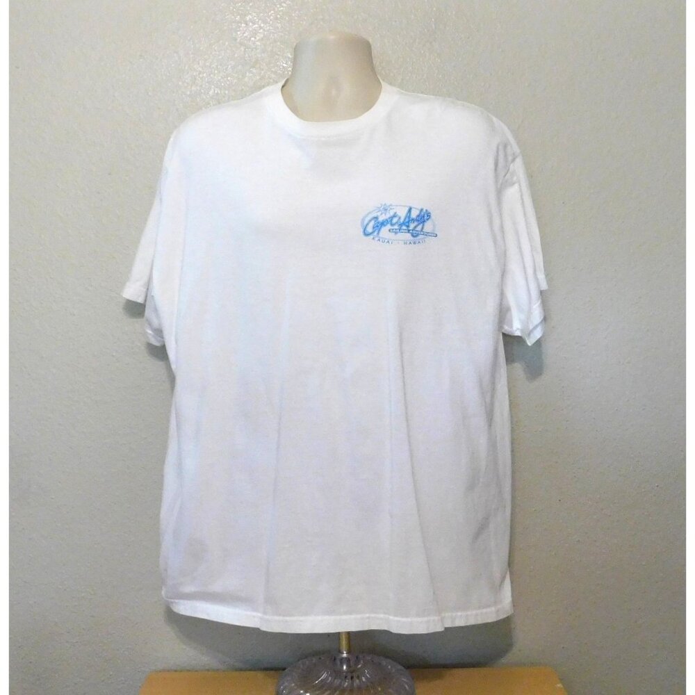 Capt. Andy Sailing Adventures Kauai Tee XL White Na Pali Hawaii Graphics Hanes